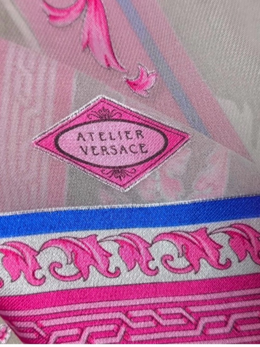 Pink Versace Silk Scarf / Shawl - Picture 6 of 8